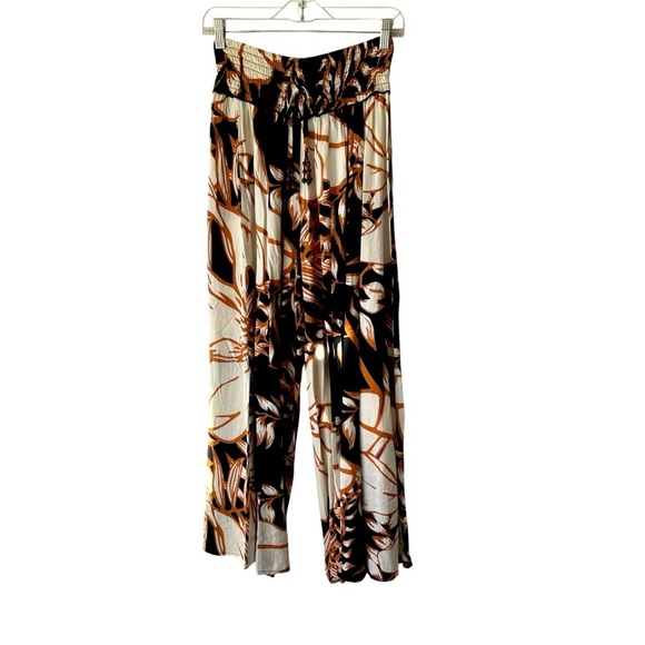 True Destinations Tropical Floral Wide Leg Pants, Medium - Picture 1 of 6
